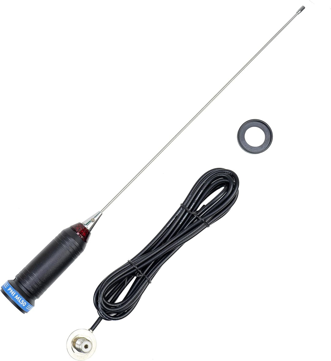 CB PNI ML50 Antenne, Länge 48cm, 26-28MHz, 600W mit RG58 Anschlusskabel 3,5 Meter, ohne PL259 Stecke