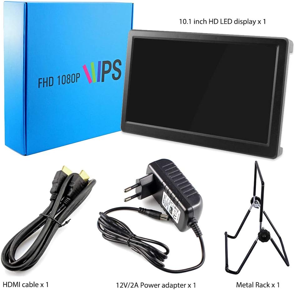 ELECROW Portable Monitor, 10,1 Zoll Mini Monitor 1920X1080p HD VGA Monitor IPS Screen Raspberry Pi D