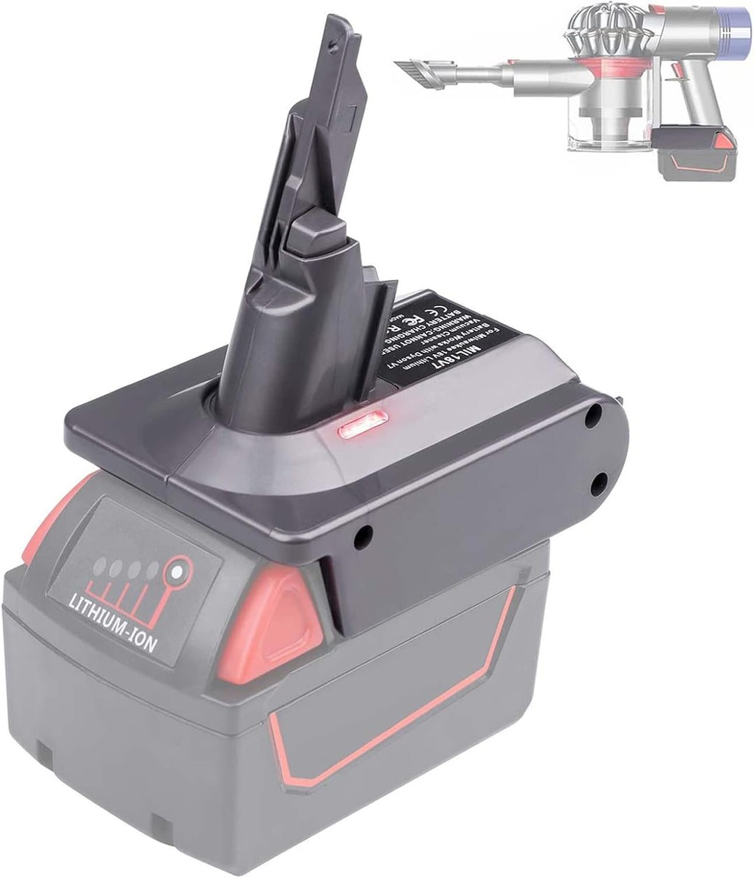 BTRUI Für Dyson V7 V8 Milwaukee M18 Batterieadapter, für Milwaukee M18 18 V Batterie, konvertiert zu