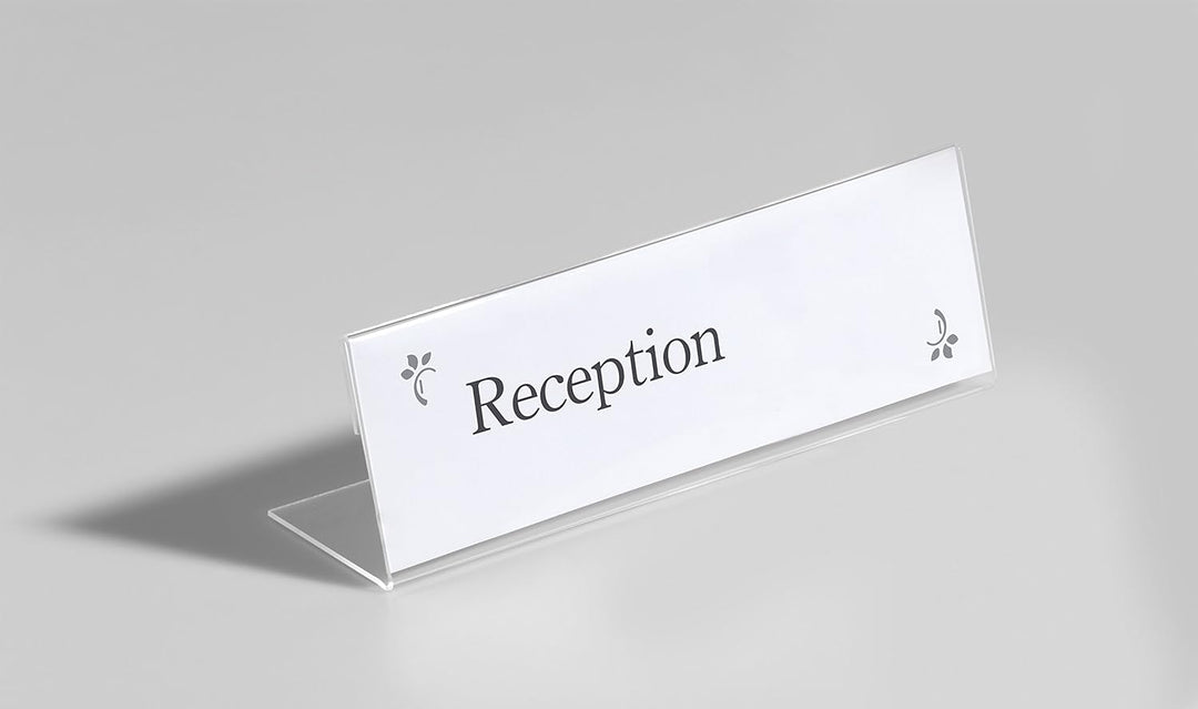 Durable Tischnamensschild L-Aufsteller (aus Acryl, 61 x 210 mm) 10 Stück, transparent, 803119, 61 x
