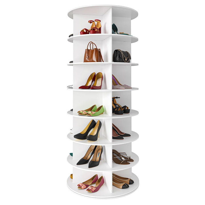 SpaceAid Drehbares Schuhregal mit 7 Ebenen, drehbares Schuhregal, Lazy Susan, drehbares 360-Grad-Sch