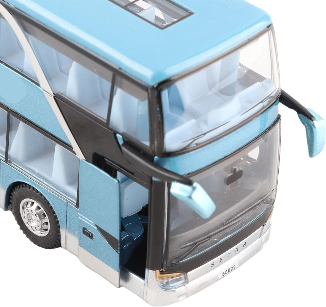 Elektrische 1:50 Legierung Doppeldecker Schulbus Zurückziehen Bus Fahrzeuge Auto Modell Set Spielzeu
