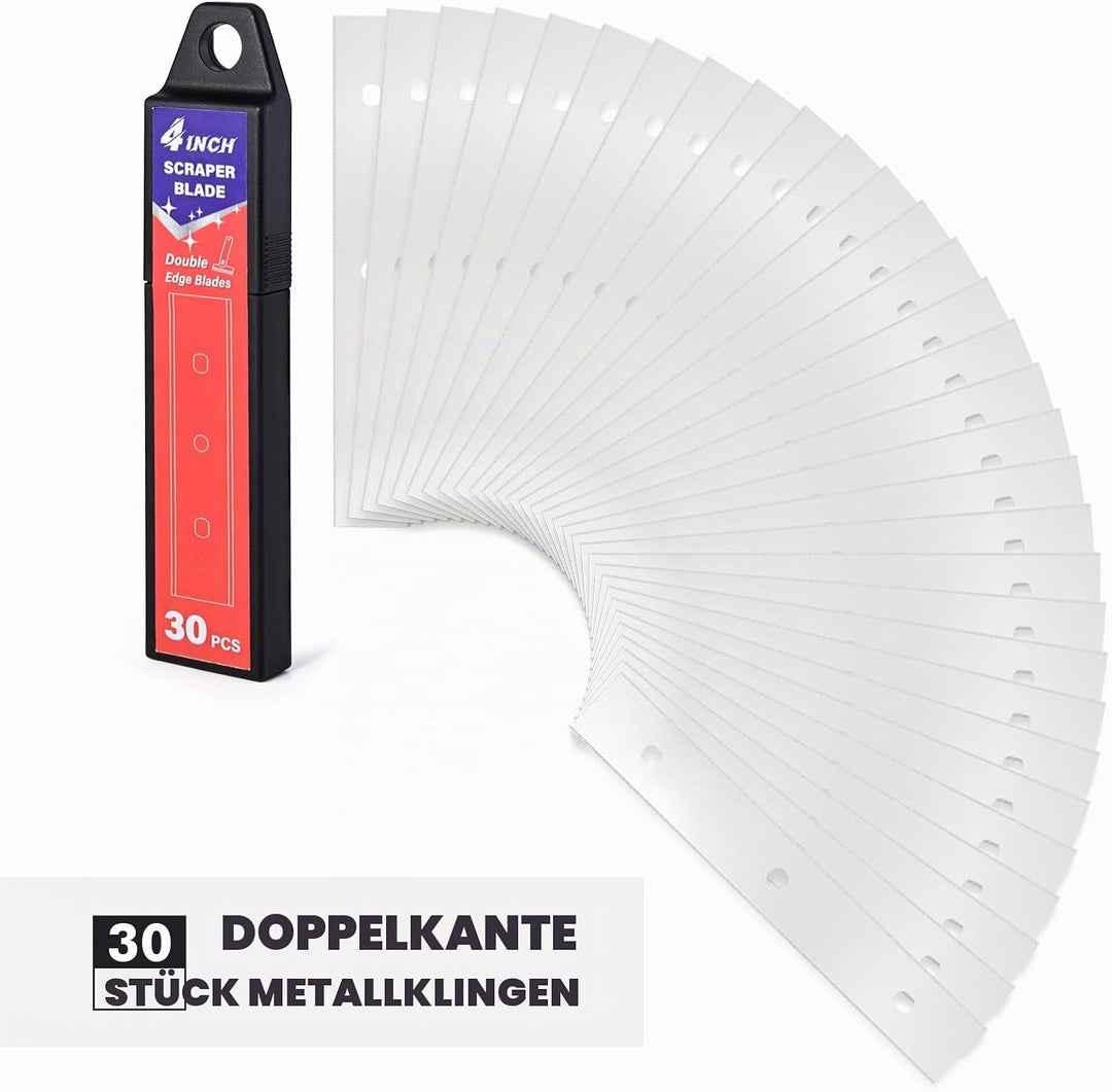 FOSHIO Tapeten Schaber LangGriff Tapetenentferner 4"Schaber mit 20PCS Klinge Tapetenschaber Und 150c
