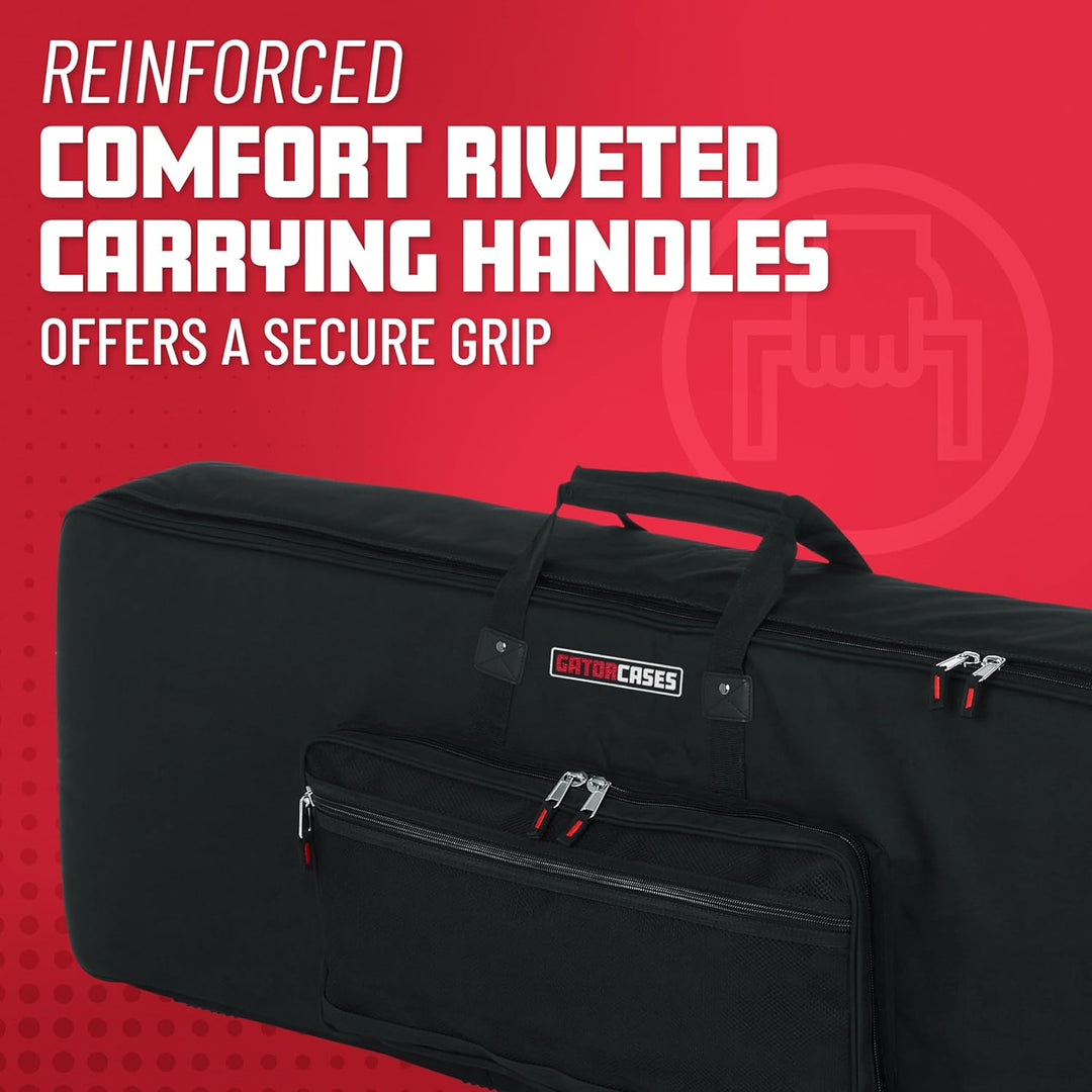 Gator Cases gepolstertes Softcase für schlanke 76-Tasten Keyboards, schwarz (GKB-76 Slim) 76 Schlüss