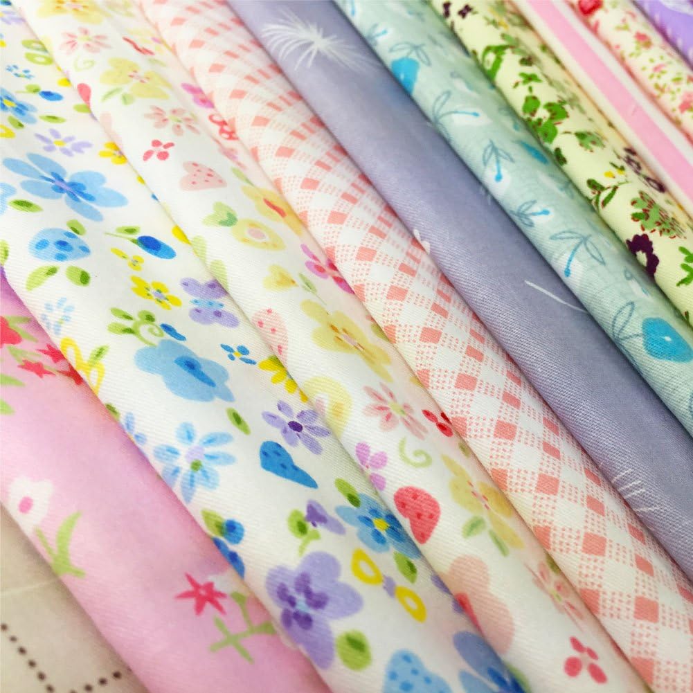 flic-flac Quiltstoff, quadratisch, 100 % Baumwolle, vorgeschnitten, zum Nähen von Blumenstoffen für