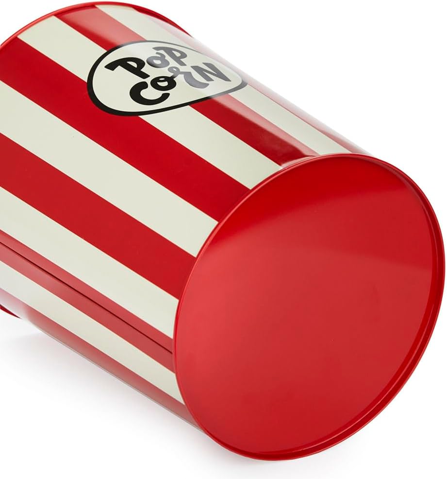 balvi Abfalleimer Popcorn Farbe Rot und Beige Bei dem die zerknüllten Papiere wie Popcorn aussehen A