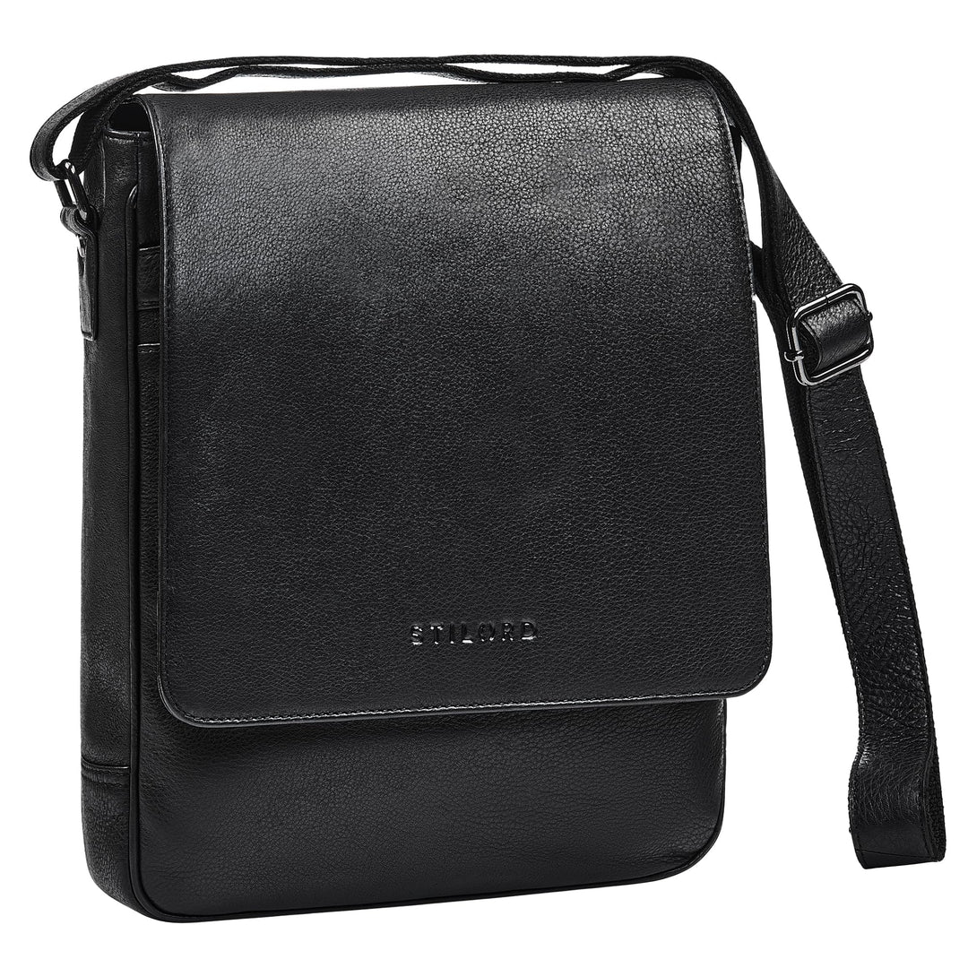 STILORD Ottavio Mittelgrosse Umhängetasche Herren Leder Hochformat Messenger Bag 13,3 Zoll Laptoptas
