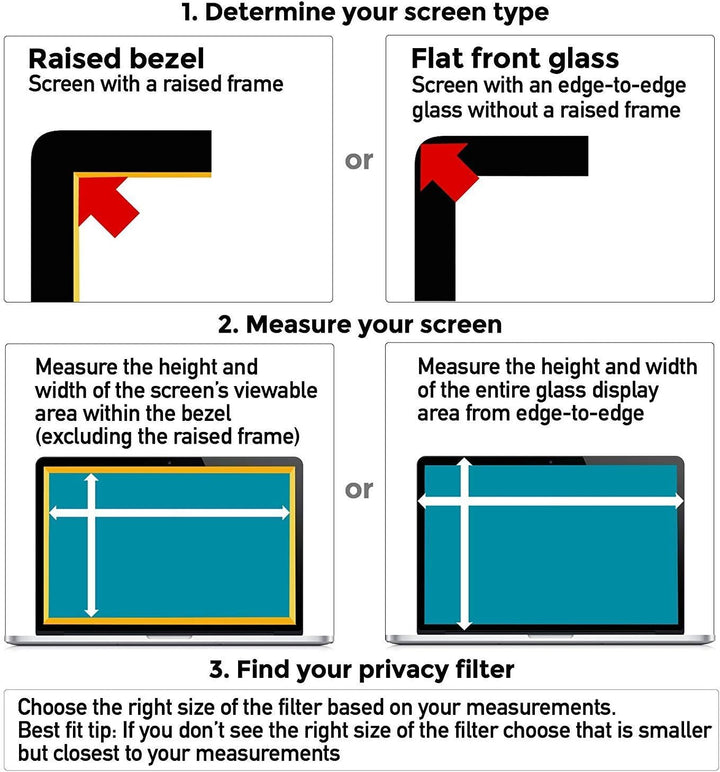 PaceBid 11,6 Zoll 16:9 Privacy Filter Datenschutzfilter Folie Privacy Screen Filter, Anti-Spionage L