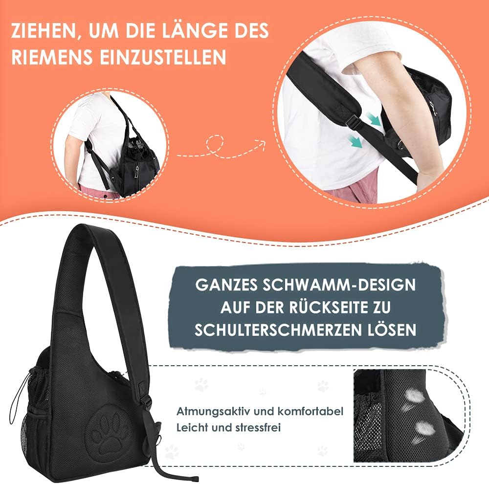 Eyein Hundefreundlich Tragetücher Hunde, Hände frei Reisetasche für kleine Haustiere mit verstellbar