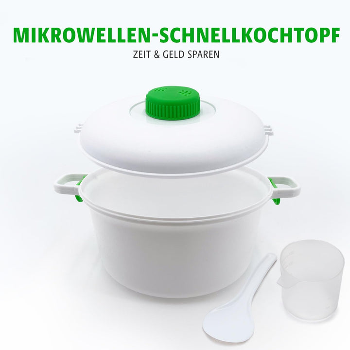 Basilico® Mikrowellen Schnellkochtopf 2,8L mit Dampfventil, Schnellkochtopf & Pressure Cooker für di