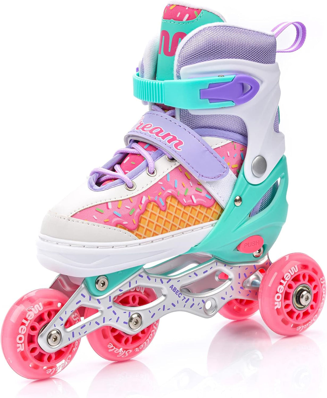 meteor® Inlineskates 4in1 Kinder Inliner Rollschuhe Roller Blades Quad Skates Carbon Kinder Inlinesk