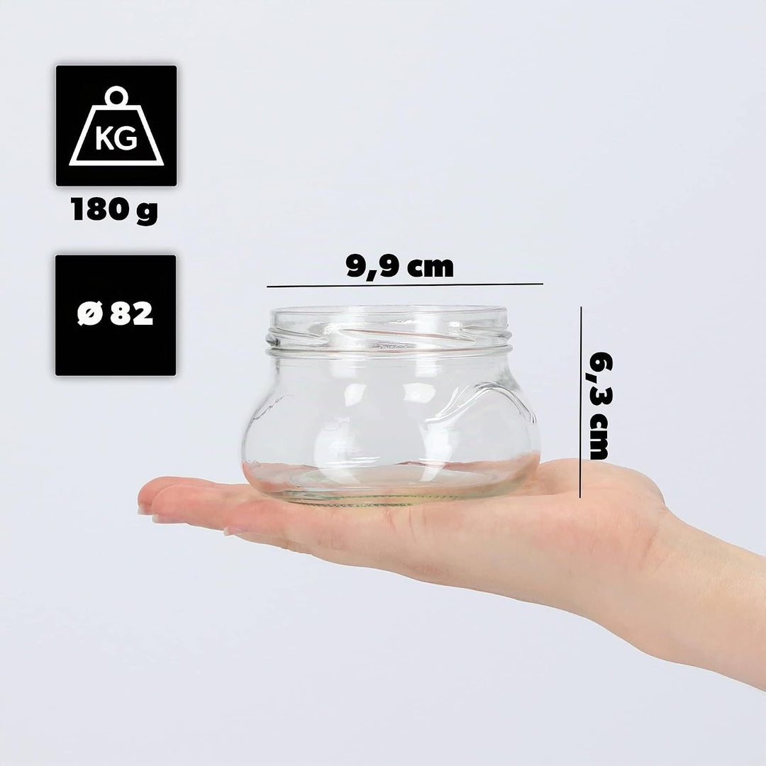 KADAX 10er Set Marmeladengläser 300ml TO82 Blumen, Einmachgläser Vorratsgläser Mason Jar mit Schraub