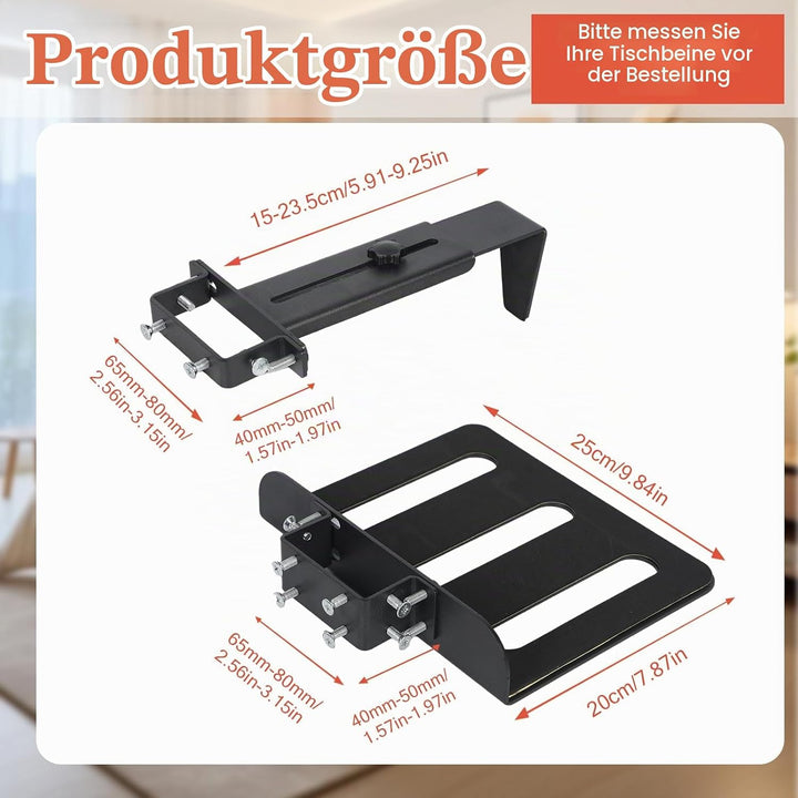 PC Halterung Unter Schreibtisch, PC Wandhalterung für Meisten Computergehäuse, Heavy Duty Computerge