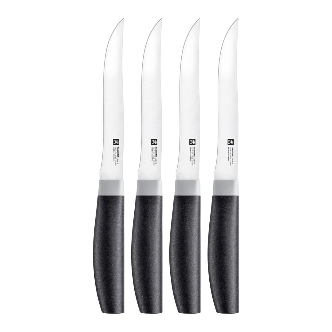 Zwilling Now S Messer Steakmesserset 4-tlg, Schwarz Rostfreier Spezialstahl Eisgehärtet