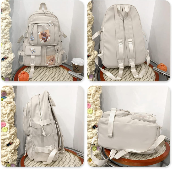 PORRASSO Mädchen Schulrucksack Süsser Schultasche Schüler Rucksäcke Teenager Nylon Daypack Damen Sch