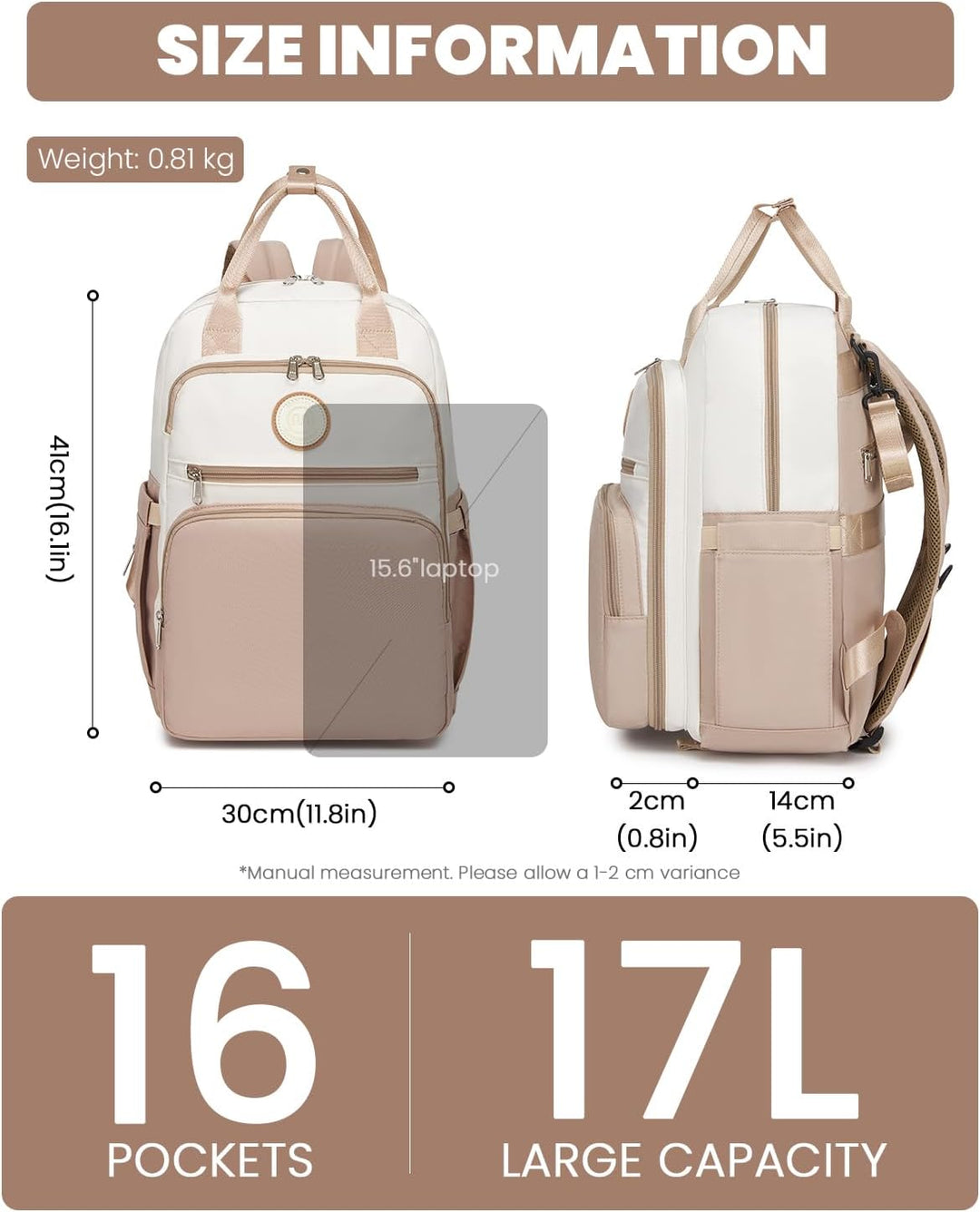 Miss Lulu Baby Wickelrucksack Gross Reiserucksack für Mama und Papa mit Kinderwagengurte Isolierter