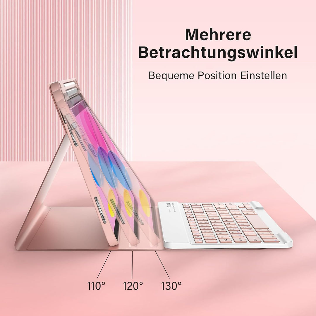 CC Store Hülle mit Tastatur für iPad A16 11 Generation 2025/10 Generation 2022 (11/10.9 Zoll), Magne