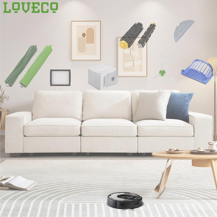 Loveco 6 Set Rollen Bürste kompatibel für iRobot, Bürsten Ersatzteile für Roomba E Serie E5 E6, I Se