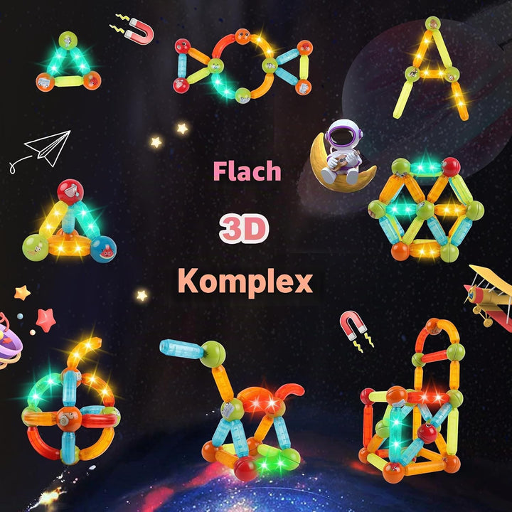 SVYHUOK Magnetische Bausteine 52 Stück Magnete Kinder, Magnetic Bauklötze Baukasten Spielzeug, Kreat