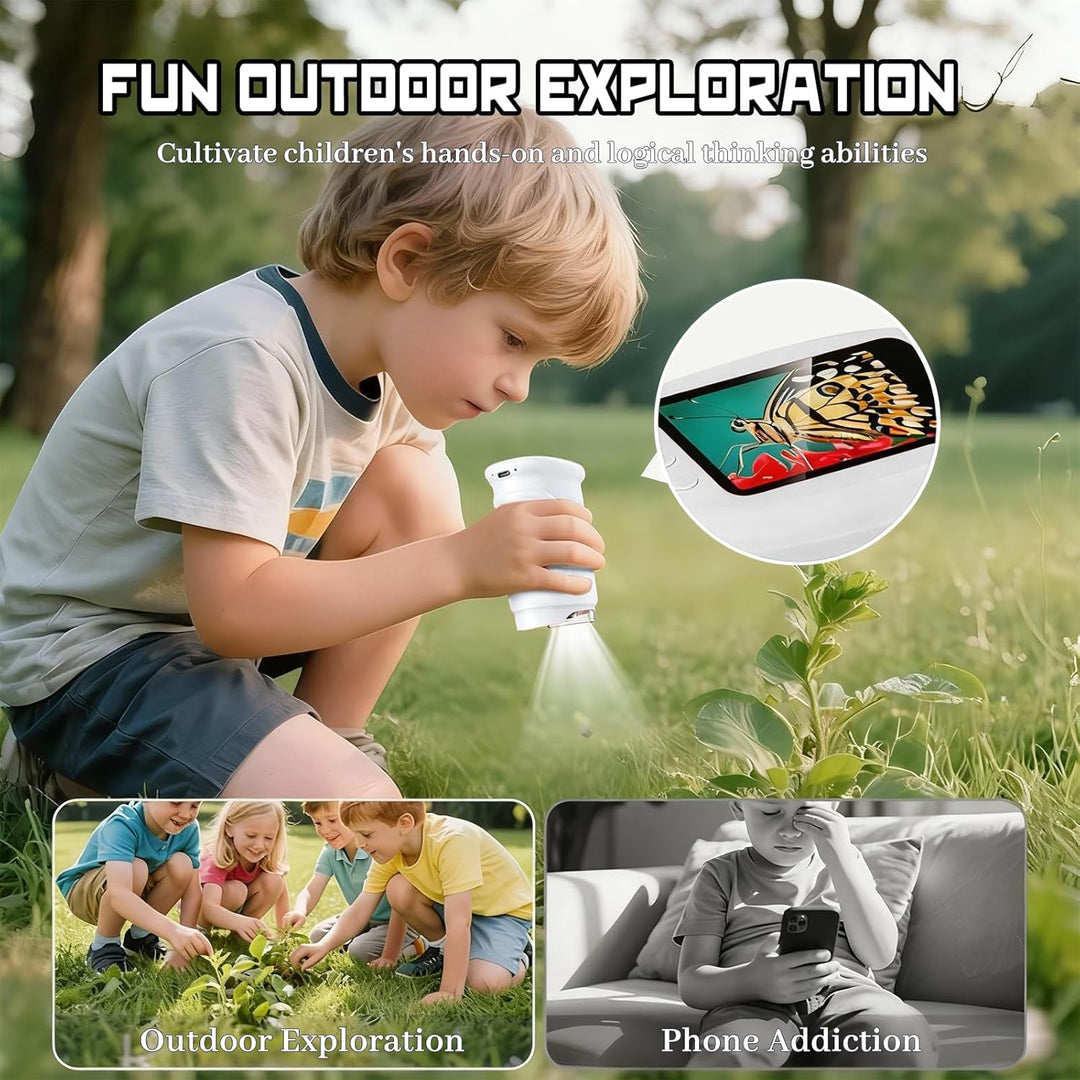 Mikroskop für Kinder, 1000x Digital Mikroskop, Taschenmikroskop Experimente für Kinder ab 6, Kinderm