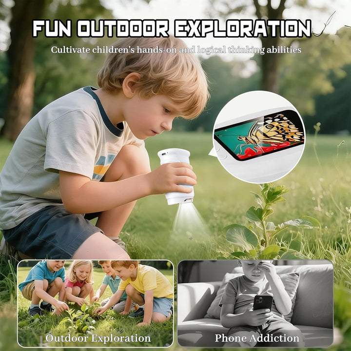 Mikroskop für Kinder, 1000x Digital Mikroskop, Taschenmikroskop Experimente für Kinder ab 6, Kinderm