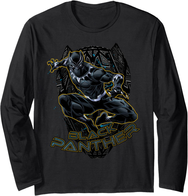 Marvel Black Panther Gold Trimmed Pounce Langarmshirt