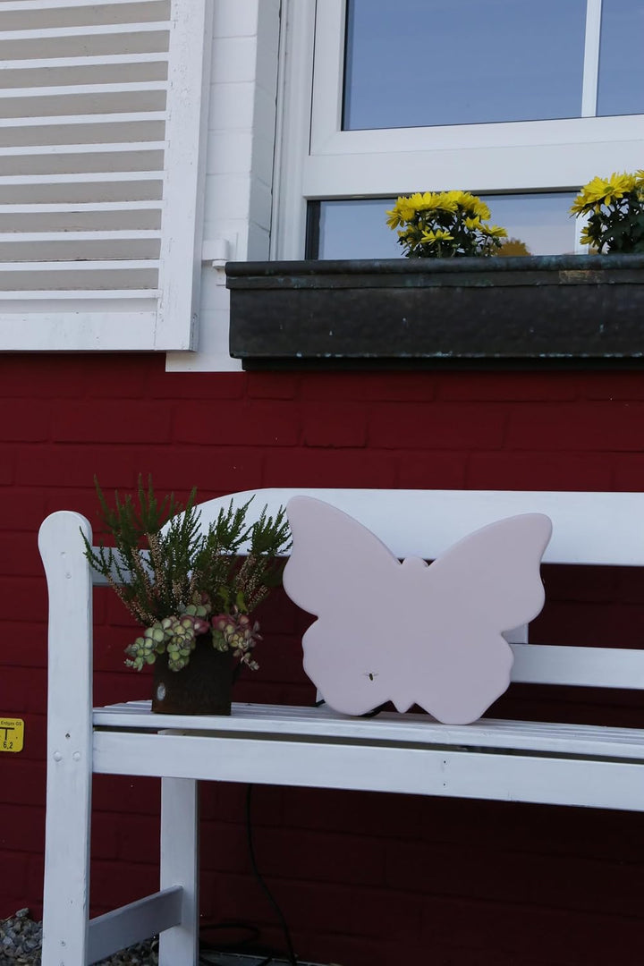 8 seasons design Shining Butterfly Solar LED Deko-Lampe Schmetterling 40 cm (rosa), inkl. Solarmodul