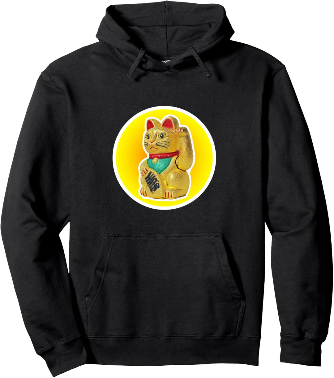 Glückskatze Katzen Lucky Cat Magic White Maneki neko Outfit Pullover Hoodie