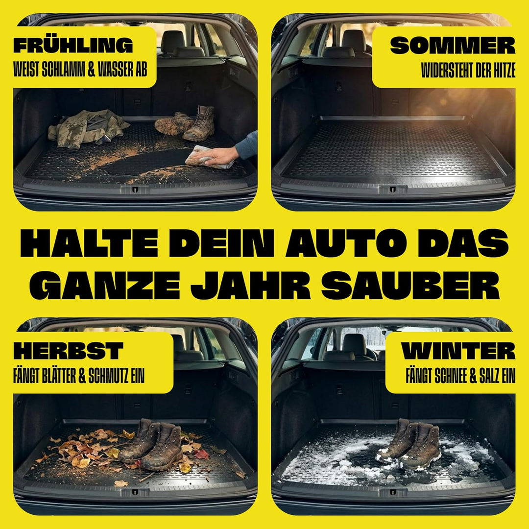 Gama Kofferraum Schutzmatte Kompatibel Mit Volkswagen T-ROC 2017-2025 Zubehör — Schwarz Gummimatte K