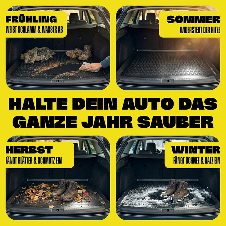 Gama Kofferraum Schutzmatte Kompatibel Mit Volkswagen T-ROC 2017-2025 Zubehör — Schwarz Gummimatte K