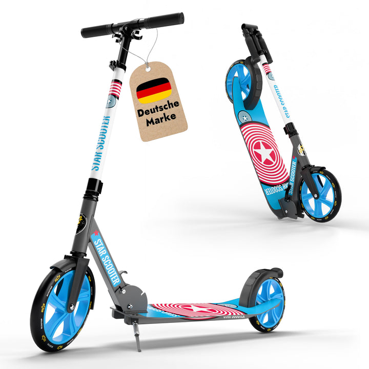 STAR SCOOTER Aluminium Kickscooter Tret City Roller für Jungen, Mädchen ab 6-7 Jahre | Big 205mm Whe