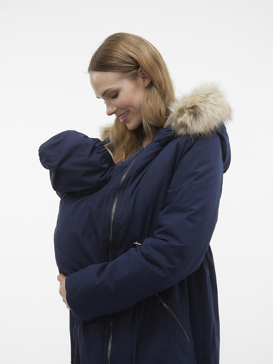 MAMALICIOUS Female Jacke Umstands-Mantel M Blau, M Blau
