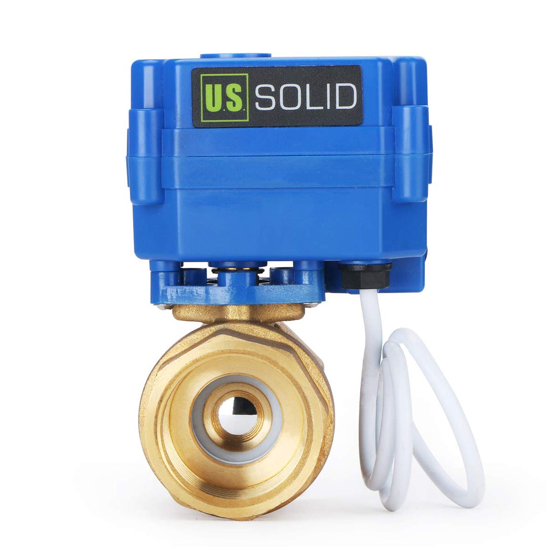 U.S. Solid 1" Motorkugelhahn Messing Elektrische Zonenventil, 9-24V DC, 2 Drähte, umgekehrte Polarit