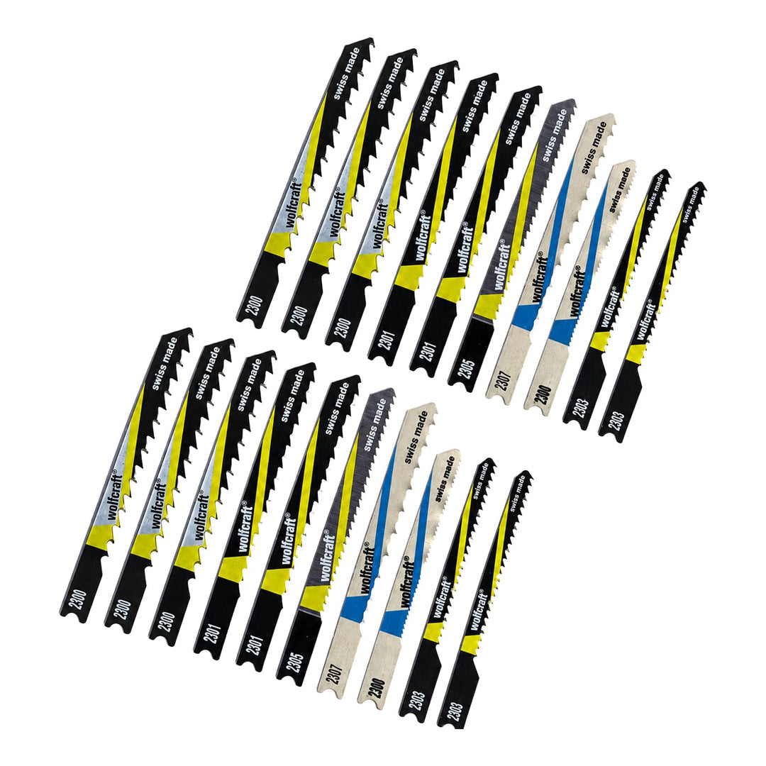Stichsägeblätter Set 20-teilig, Swiss Made, für Holz (HCS) & Metall (HSS), U-Schaft-Aufnahme, kompat