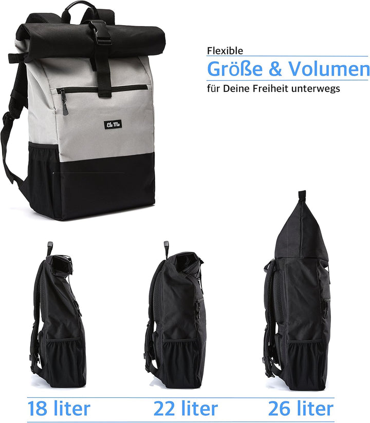 Ela Mo’s Rucksack Damen Herren | Schön und Durchdacht | für Uni Reisen Freizeit Job | mit Laptopfach