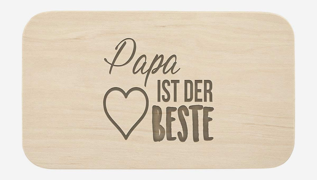 Frühstücksbrett mit Gravur - ''Papa ist der Beste'' - hochwertige Qualität - Geschenk - Schneidebret