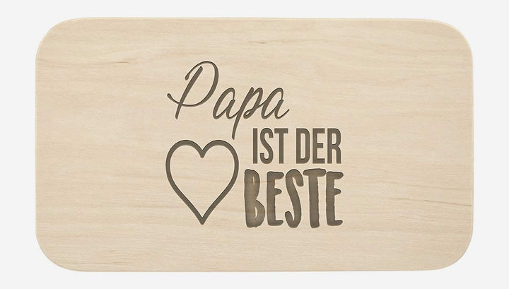 Frühstücksbrett mit Gravur - ''Papa ist der Beste'' - hochwertige Qualität - Geschenk - Schneidebret