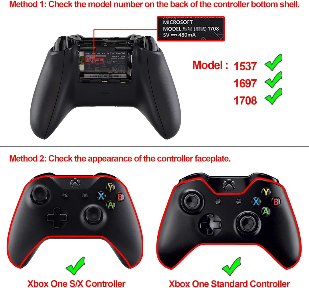 eXtremeRate LED Taste für Xbox One Controller, Bleuchtung Knöpfe Buttons D-pad Thumbsticks ABXY Butt