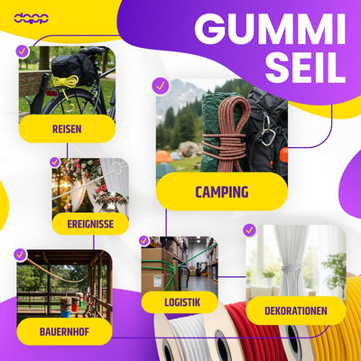 Gummiseil | 10mm | 25m | Rot | Expanderseil Expander Gummischnur Gummikordel Spannseil Planen Seil S