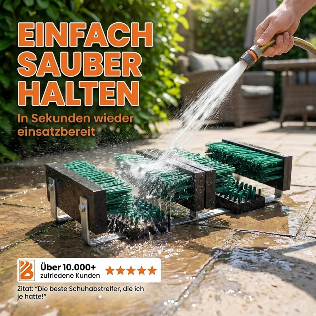 Borstelshop Schuhabstreifer mit Halterung - Fussabtreter Aussenbereich - Fussabtreter Aussen - Schuh
