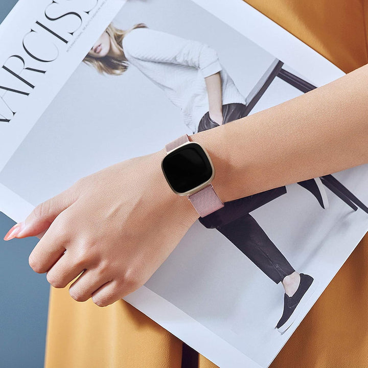 Faliogo Kompatibel mit Fitbit Versa 3 Armband/Fitbit Versa 4 Armband/Fitbit Sense Armband, Edelstahl