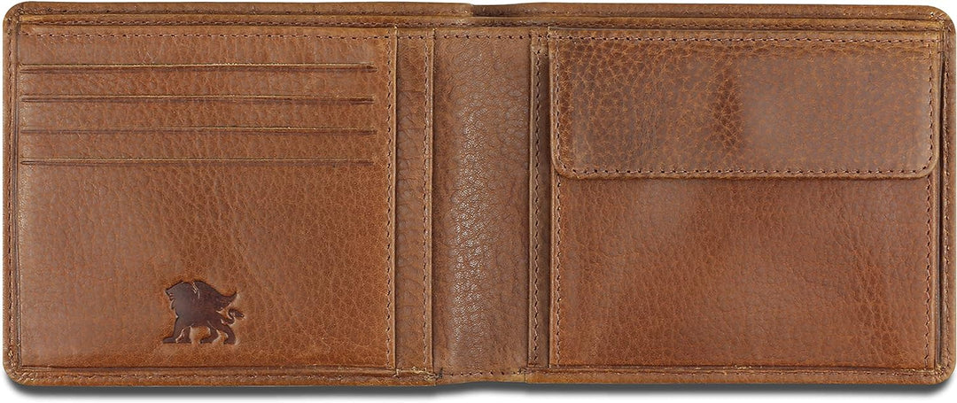 mano Don Montez Geldbörse Leder - Portemonnaie Herren Damen Querformat Cognac - Geldbeutel Portmonee