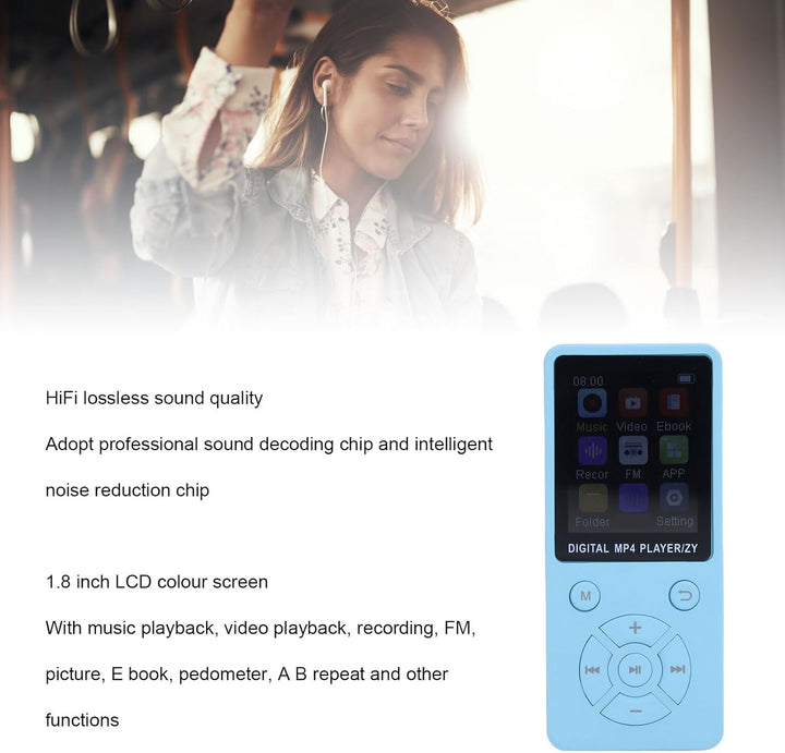 MP3 Player mit Bluetooth und Lautsprecher, 64GB HiFi Musikplayer, Unterstützt bis zu 128GB, FM Radio