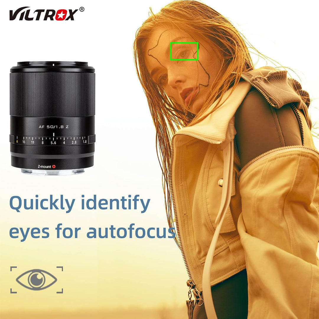 VILTROX 50 mm F1.8 Z-Mount Hauptobjektiv für Nikon Z5 Z50 Z6 Z6II Z7 Z7II ZFC (Vollformat, Autofokus