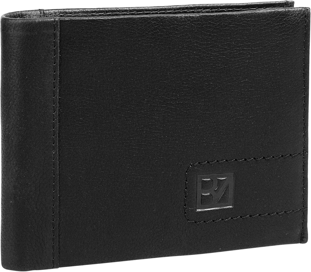 BODENSCHATZ Geldbörse Echt Leder schwarz Herren - 020188, Schwarz