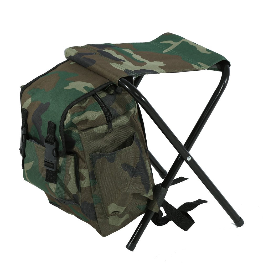 VGEBY Angelrucksack Stuhl, Tragbar Rucksack mit Stuhl Fischerstuhl Angeln Klappbarer Hocker Sitz mit