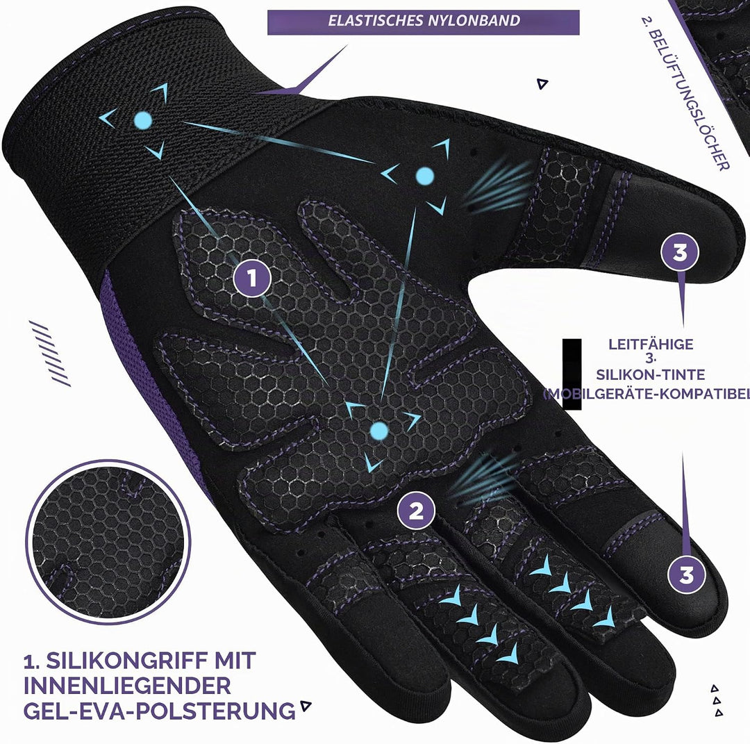 RDX Fitness Handschuhe Vollfinger Damen Herren, Gewichtheben Touchscreen Trainingshandschuhe, Bodybu