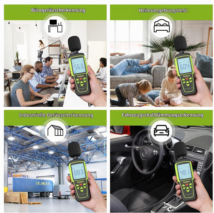 Dezibel Messgerät, Tadeto Schallpegelmesser Portable db Messgerät 30dB bis 130dB (5 Messbereich) Hin