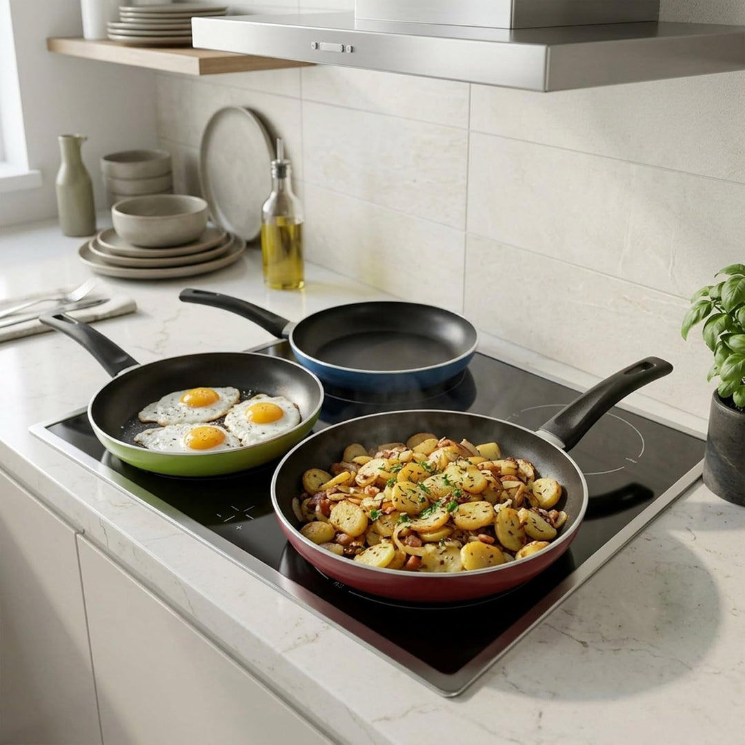 STONELINE VERY TITAN Pfannenset 3 teilig, 20/24/28 cm, Pfanne Induktion geeignet, Antihaft beschicht