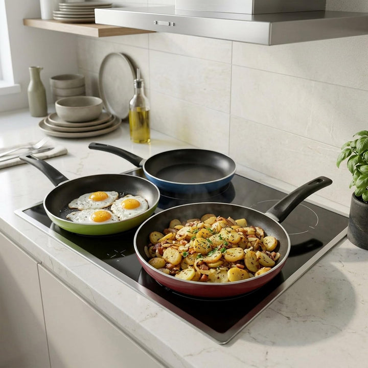 STONELINE VERY TITAN Pfannenset 3 teilig, 20/24/28 cm, Pfanne Induktion geeignet, Antihaft beschicht